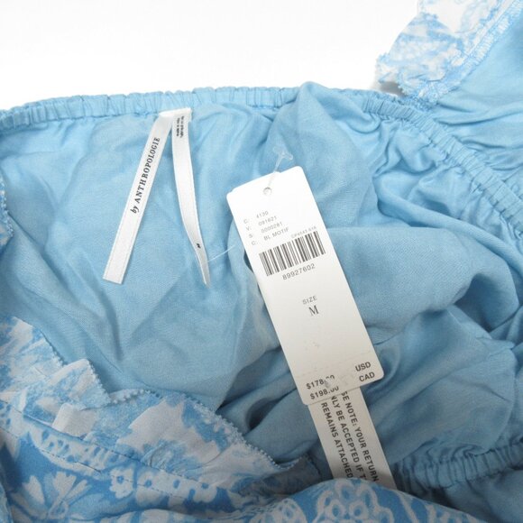 By Anthropologie Long-Sleeve Backless Sheer Ruffle Mini Dress Medium - Picture 9 of 9